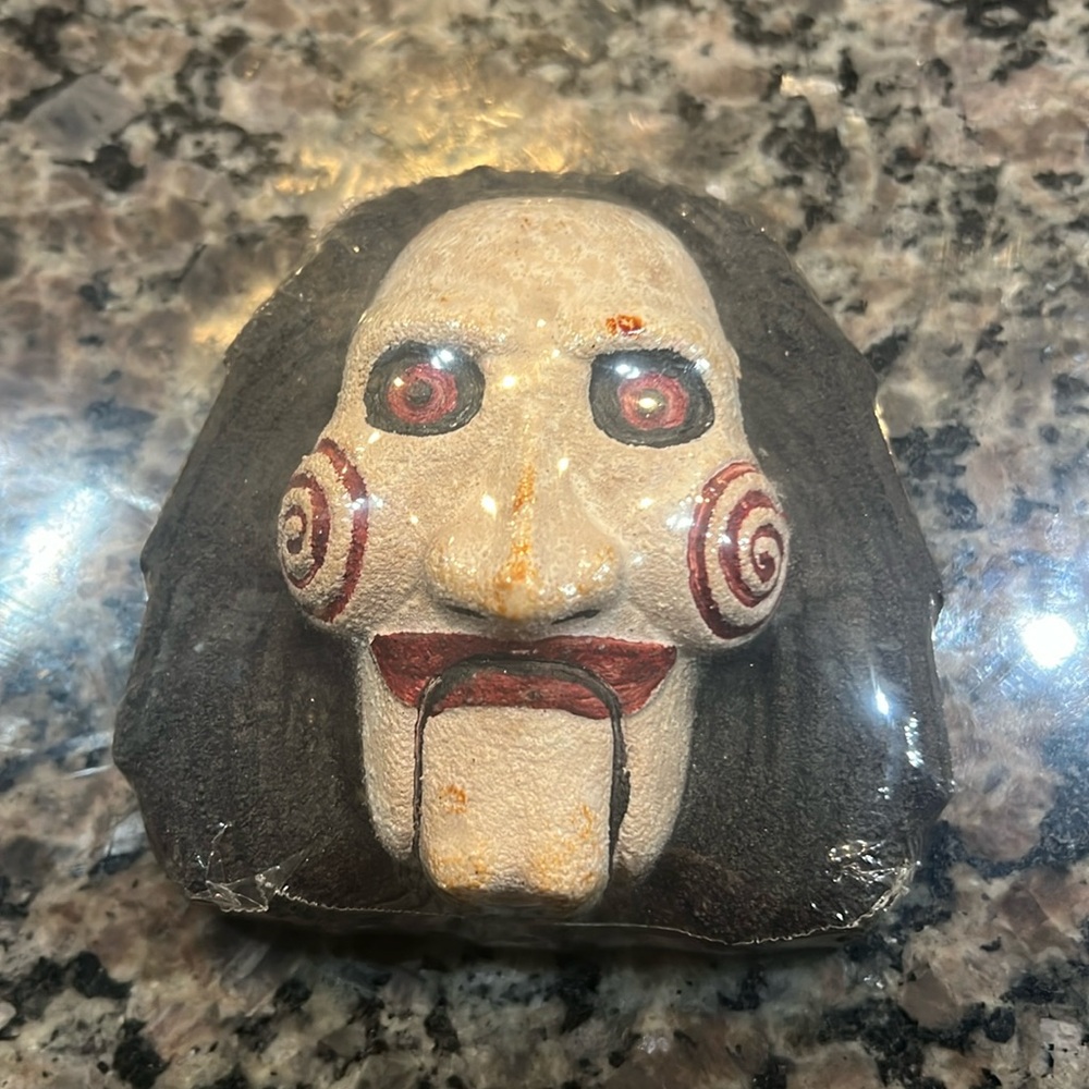 NWT Jigsaw Billy Saw Bath Bomb Designer Art Bathroom Pumpkin Horror Halloween